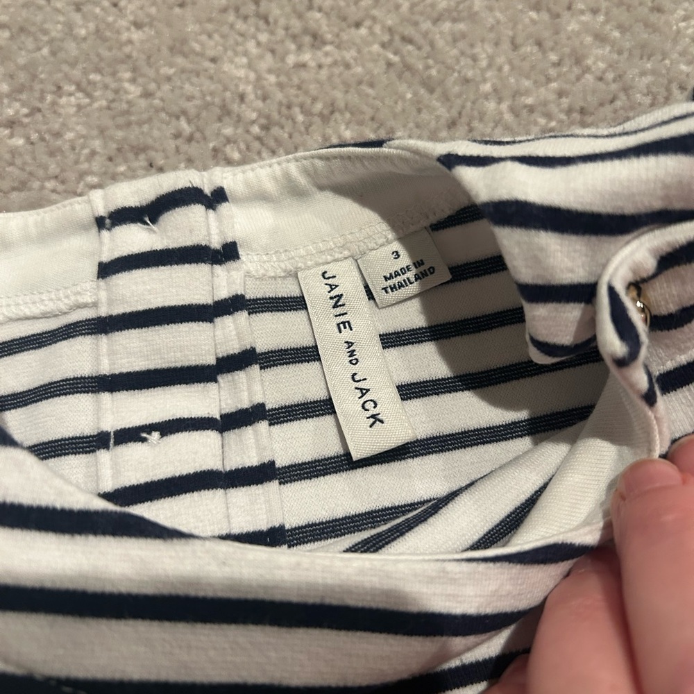 Janie and Jack Navy and White Striped Dress - Picture 4 of 7